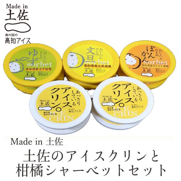 高知アイス Made in 土佐のアイスクリンと柑橘シャーベットセット ゆず・文旦・ぽんかんシャーベットと高知のアイスクリンを組み合わせたギフトセット