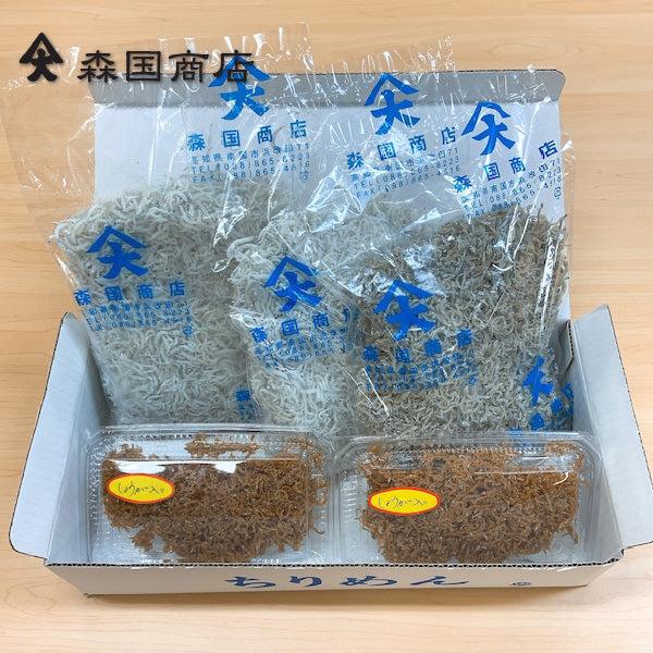 土佐しらす干し(1kg)と上干ちりめんじゃこ(300g)と佃煮食べ比べセット/森国商店 冷凍便 高知浜改田の無添加しらす ちりめん じゃこ