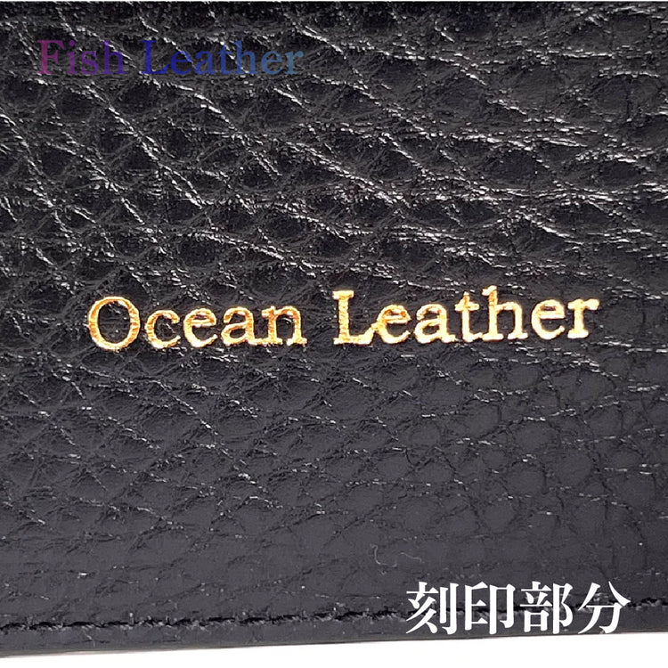 二つ折り財布 フィッシュレザー マダイ オーシャンレザー 魚の皮 革財布 fish leather 真鯛 釣り好きの人 ギフト
