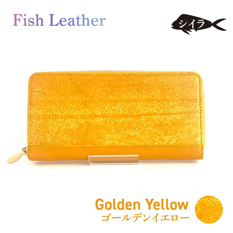 ラウンドファスナー長財布 フィッシュレザー シイラ オーシャンレザー 魚の皮 革財布 fish leather 釣り好きの人 ギフト