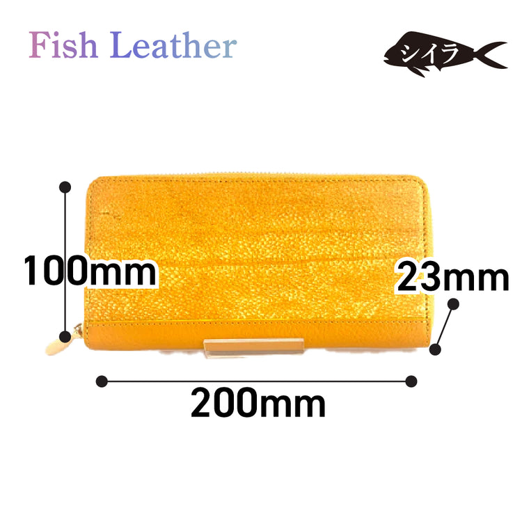 ラウンドファスナー長財布 フィッシュレザー シイラ オーシャンレザー 魚の皮 革財布 fish leather 釣り好きの人 ギフト