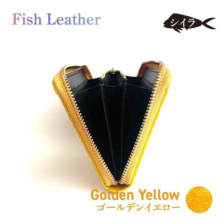 ラウンドファスナー長財布 フィッシュレザー シイラ オーシャンレザー 魚の皮 革財布 fish leather 釣り好きの人 ギフト