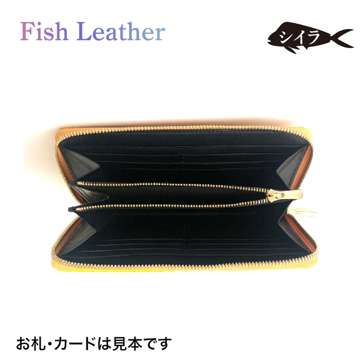 ラウンドファスナー長財布 フィッシュレザー シイラ オーシャンレザー 魚の皮 革財布 fish leather 釣り好きの人 ギフト