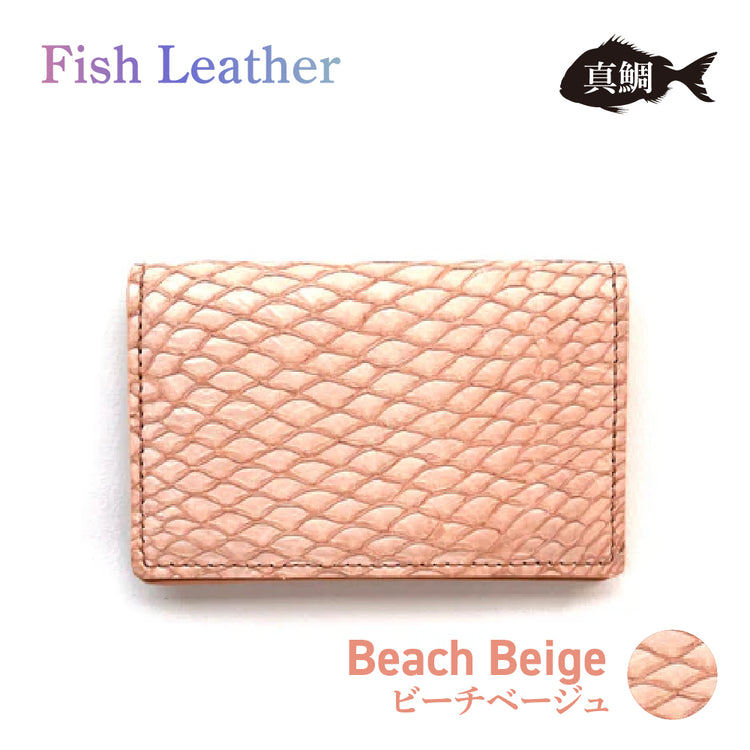 名刺入れ フィッシュレザー マダイ Lサイズ オーシャンレザー 魚の皮 革財布 fish leather 真鯛 釣り好きの人 ギフト