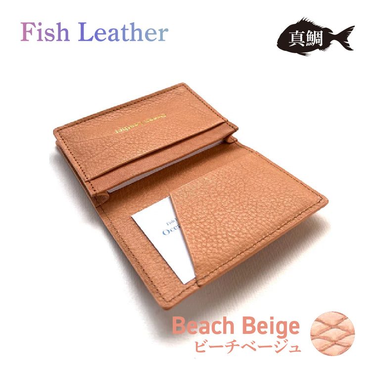 名刺入れ フィッシュレザー マダイ Lサイズ オーシャンレザー 魚の皮 革財布 fish leather 真鯛 釣り好きの人 ギフト