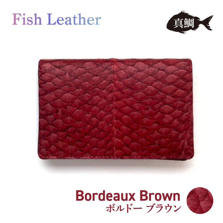 名刺入れ フィッシュレザー マダイ Lサイズ オーシャンレザー 魚の皮 革財布 fish leather 真鯛 釣り好きの人 ギフト