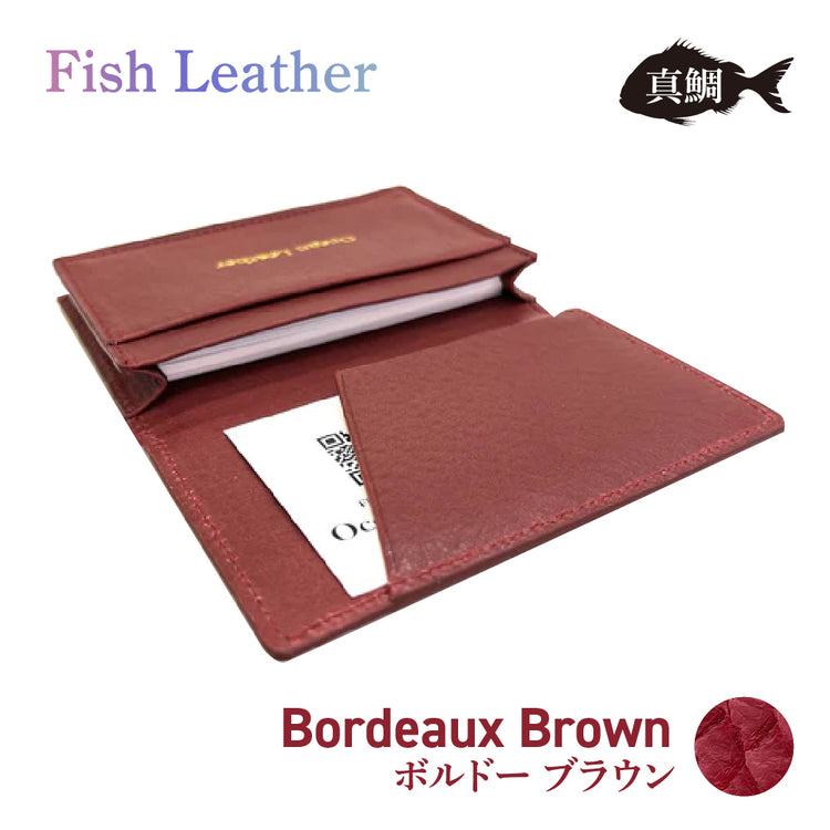名刺入れ フィッシュレザー マダイ Lサイズ オーシャンレザー 魚の皮 革財布 fish leather 真鯛 釣り好きの人 ギフト