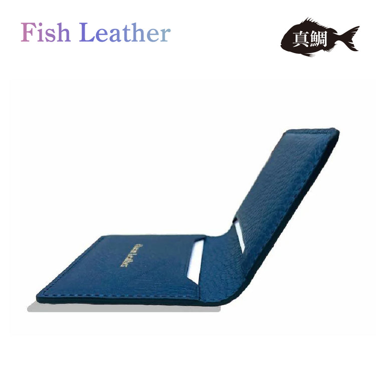 名刺入れ フィッシュレザー マダイ Mサイズ オーシャンレザー 魚の皮 革財布 fish leather 真鯛 釣り好きの人 ギフト