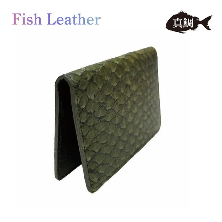 名刺入れ フィッシュレザー マダイ Mサイズ オーシャンレザー 魚の皮 革財布 fish leather 真鯛 釣り好きの人 ギフト