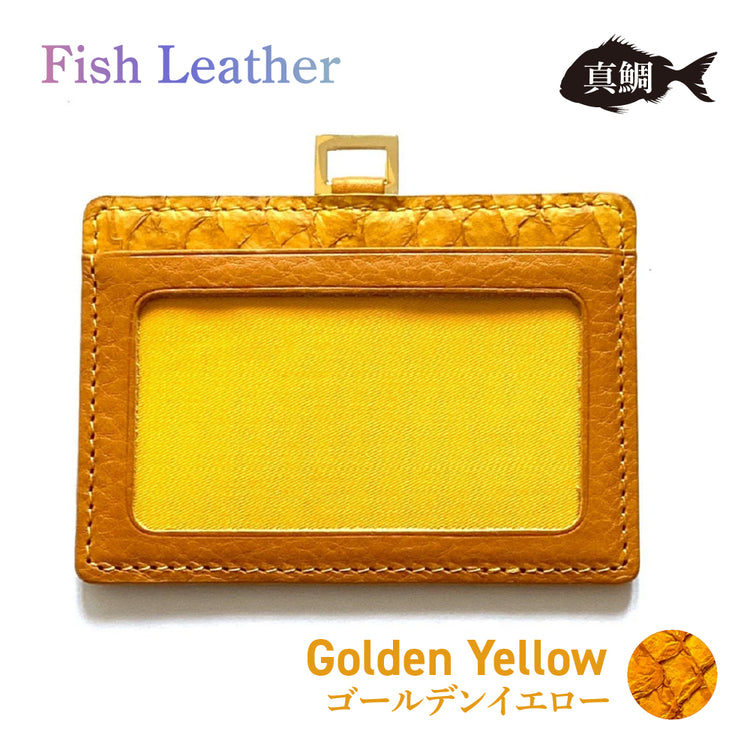 IDパスケース フィッシュレザー マダイ オーシャンレザー 魚の皮 fish leather 真鯛 釣り好きの人 ギフト