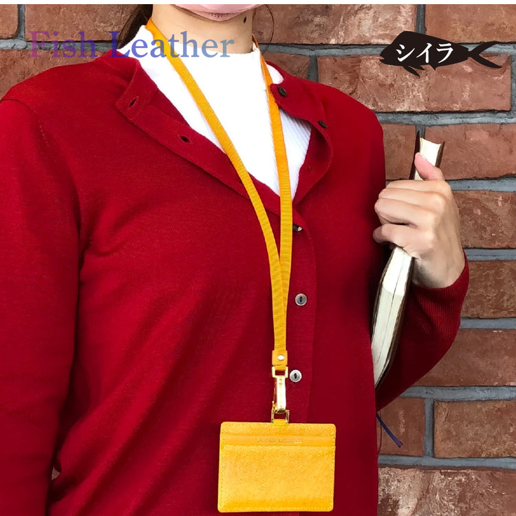 IDパスケース フィッシュレザー シイラ オーシャンレザー 魚の皮 fish leather 釣り好きの人 ギフト