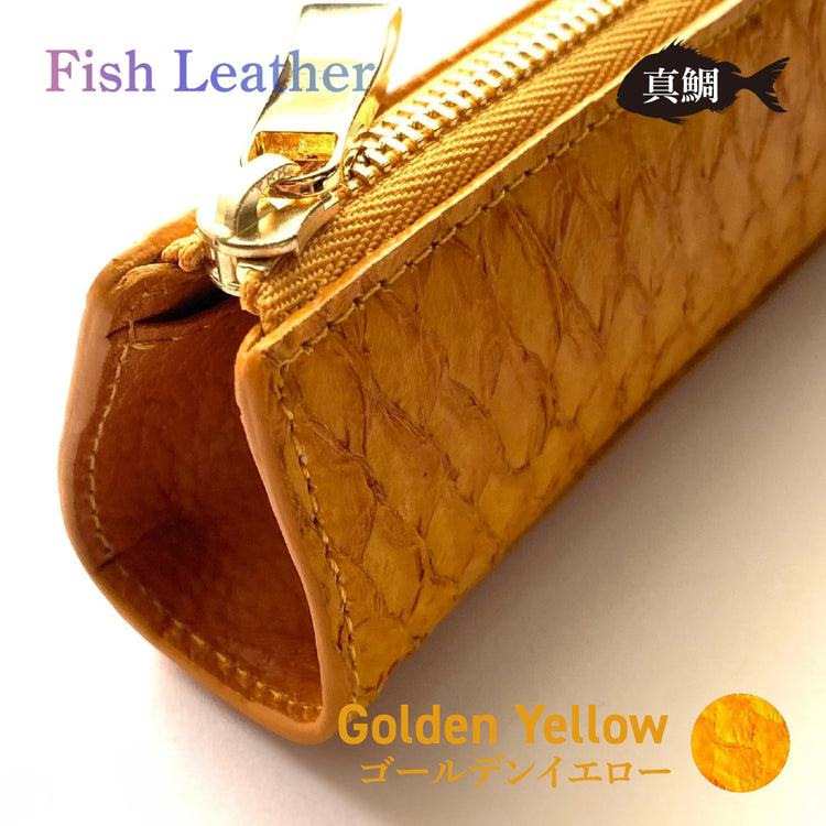 ペンケース フィッシュレザー マダイ オーシャンレザー 魚の皮 fish leather 真鯛 筆箱 筆入れ 文房具 ステーショナリー 釣り好きの人 ギフト