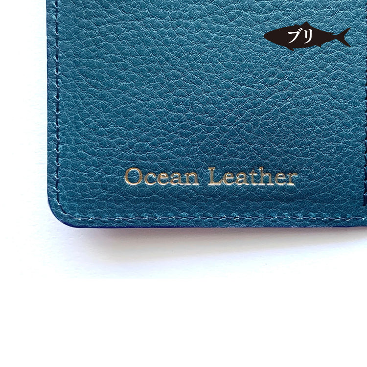 手帳型スマホケース フィッシュレザー ブリ オーシャンレザー 魚の皮 fish leather 鰤(ぶり) スマートフォンケース i-phone用 アンドロイド用他汎用ケース 釣り好きの人 ギフト