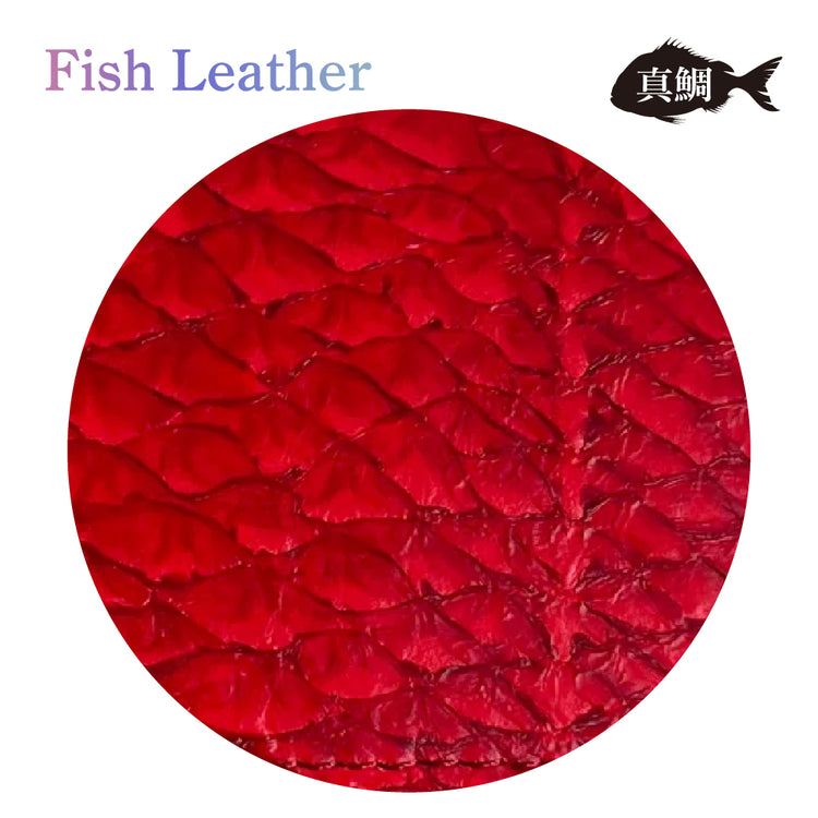 BOXコインケース フィッシュレザー マダイ オーシャンレザー 魚の皮 革財布 fish leather 真鯛 釣り好きの人 ギフト