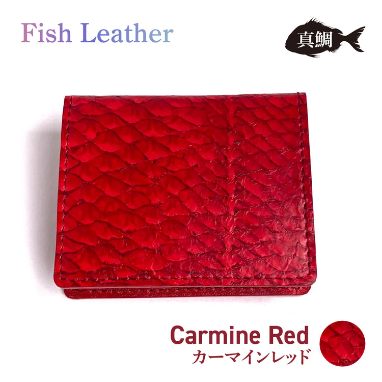 BOXコインケース フィッシュレザー マダイ オーシャンレザー 魚の皮 革財布 fish leather 真鯛 釣り好きの人 ギフト