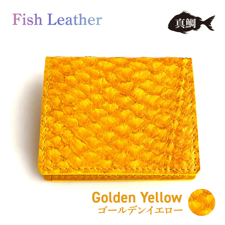 BOXコインケース フィッシュレザー マダイ オーシャンレザー 魚の皮 革財布 fish leather 真鯛 釣り好きの人 ギフト