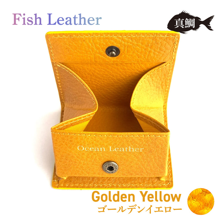 BOXコインケース フィッシュレザー マダイ オーシャンレザー 魚の皮 革財布 fish leather 真鯛 釣り好きの人 ギフト