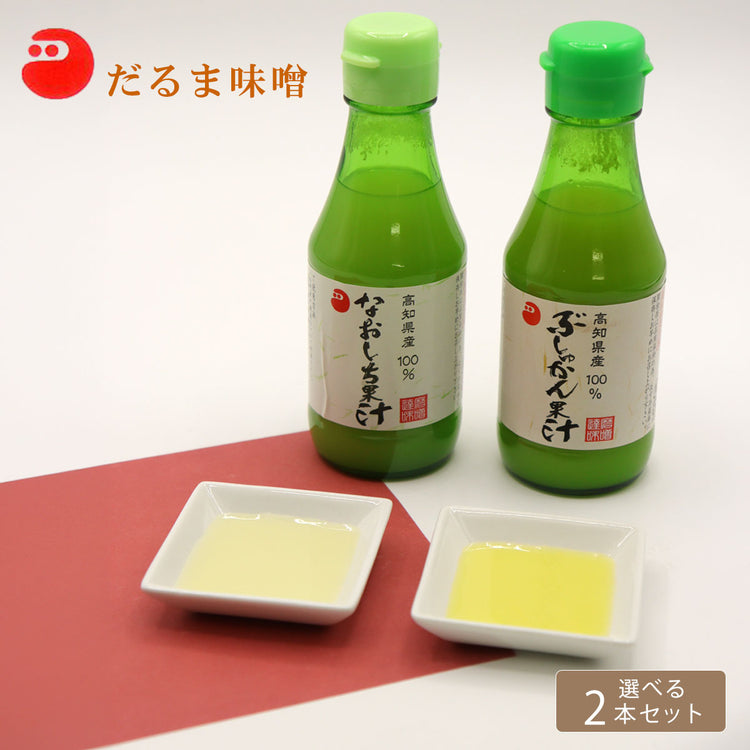 高知県産100%果汁 なおしち・ぶしゅかん 選べる2本セット 直七 ブシュカン ストレート果汁 柑橘果汁 だるま味噌