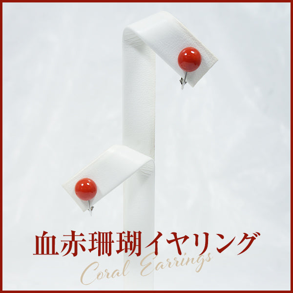 血赤珊瑚イヤリング(ジュエリーボックス入り) 品番66367 日本サンゴセンター