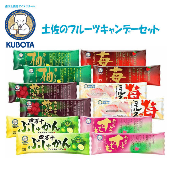 土佐のフルーツキャンデーセット　久保田食品 アイス 苺とミルク いちご 柚子 すもも やまもも ぶしゅかん ギフト セット